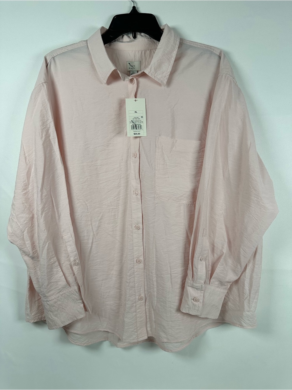 a new day Men's Casual Button-Down Shirt in Pale Pink